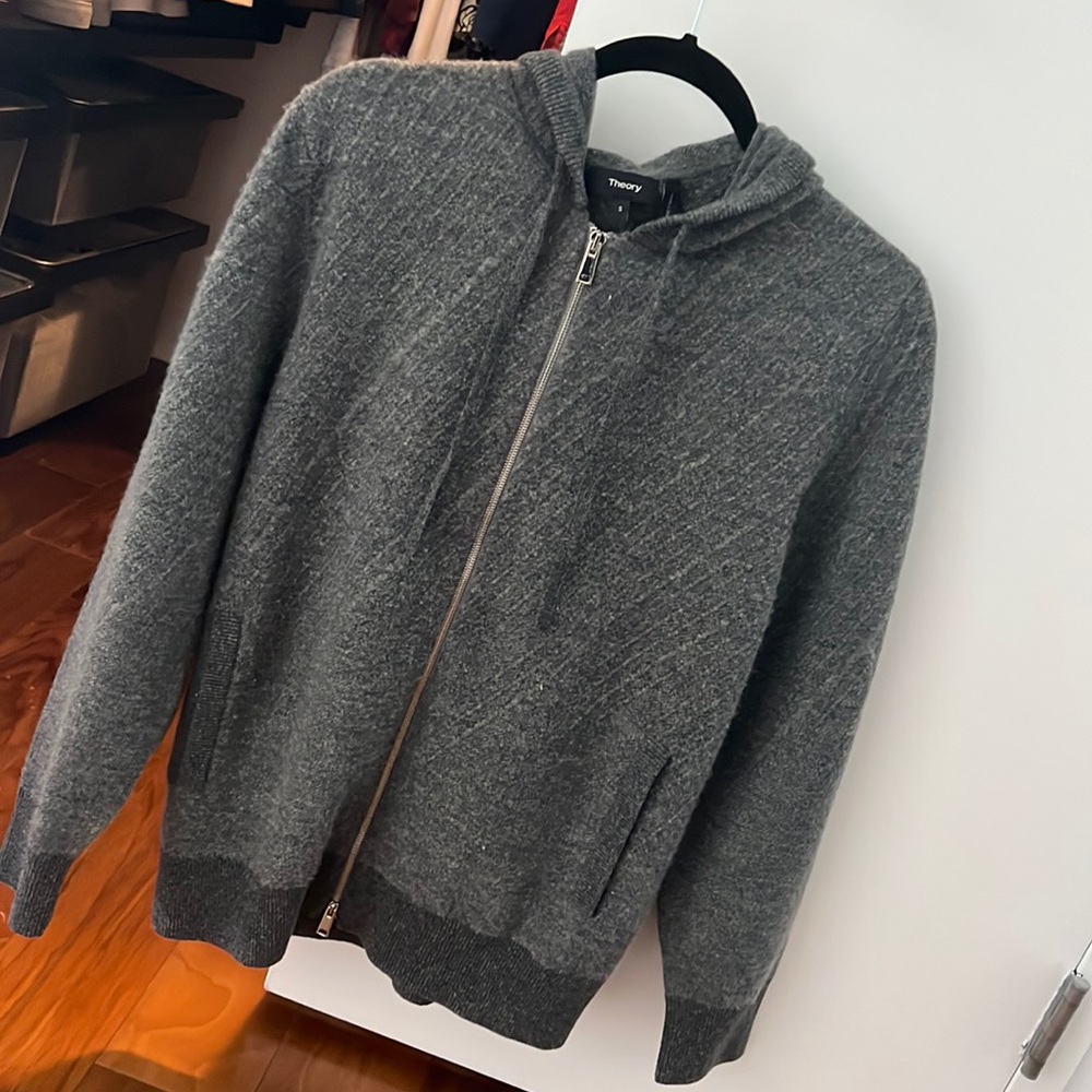 THEORY WOOL ZIP UP